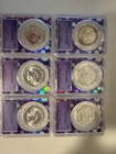 Lot 6 Franklin 50c 1953 to 1962 Silver Half Dollars  All Cased and Graded  PCGS