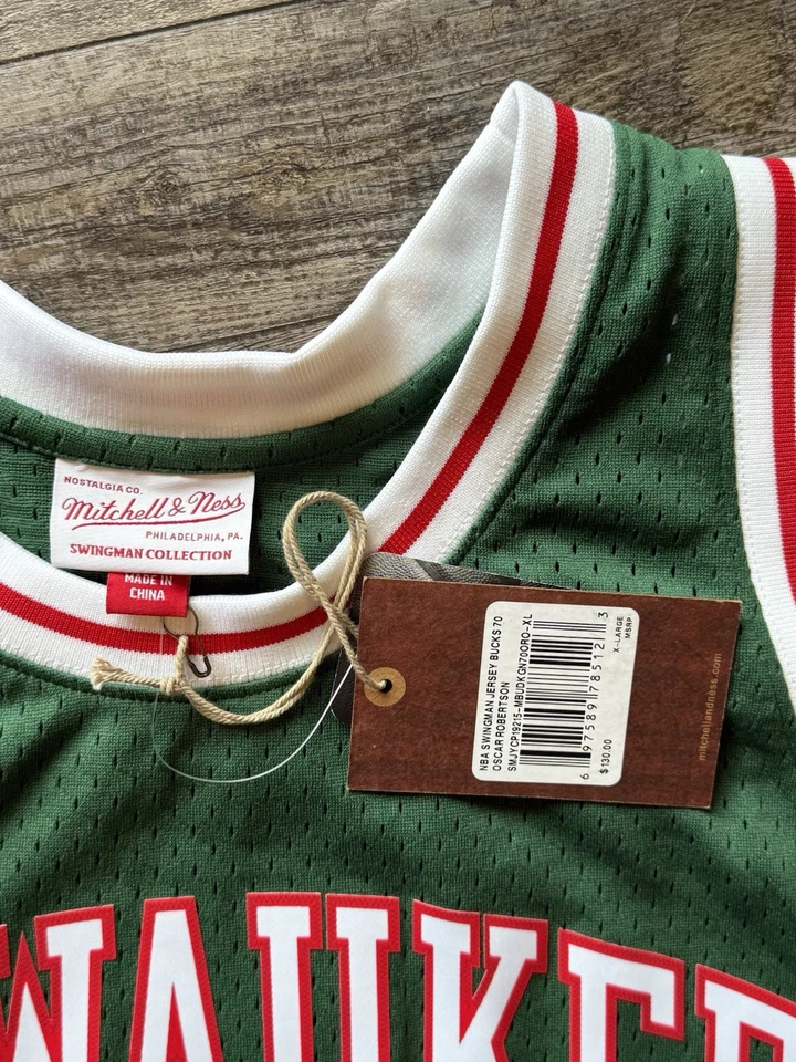 NWT Mitchell & Ness Milwaukee Bucks XL Oscar Robertson Authentic Jersey - Image 3 of 4