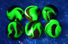 .72" Ruby Red Ghost Cherry Translucent UV Reactive Glow Swirl Marbles Lot L-395