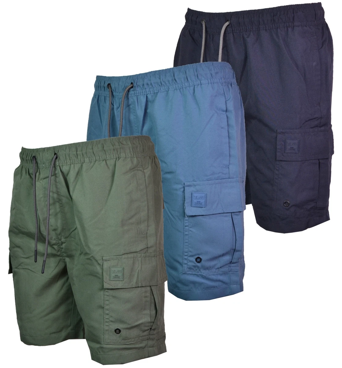 Pull&Bear - Pantaloncini cargo multitasche in tessuto tecnico nero