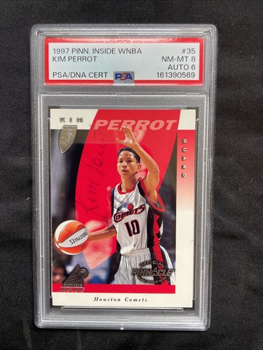Autographed! 1997 Pinnacle Inside WNBA Kim Perrot Houston Comets #35 Rookie PSA8