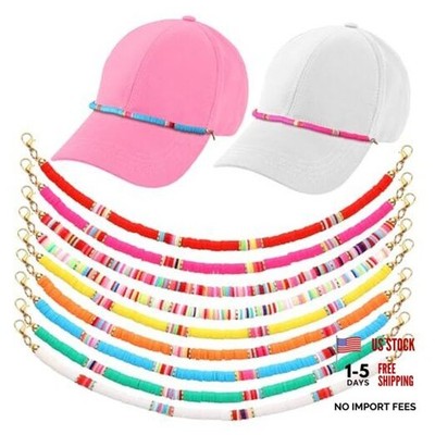 Geyoga 9 Pcs Trucker Hat Chains - Trucker Hat Charms - Multicolor Bead Style