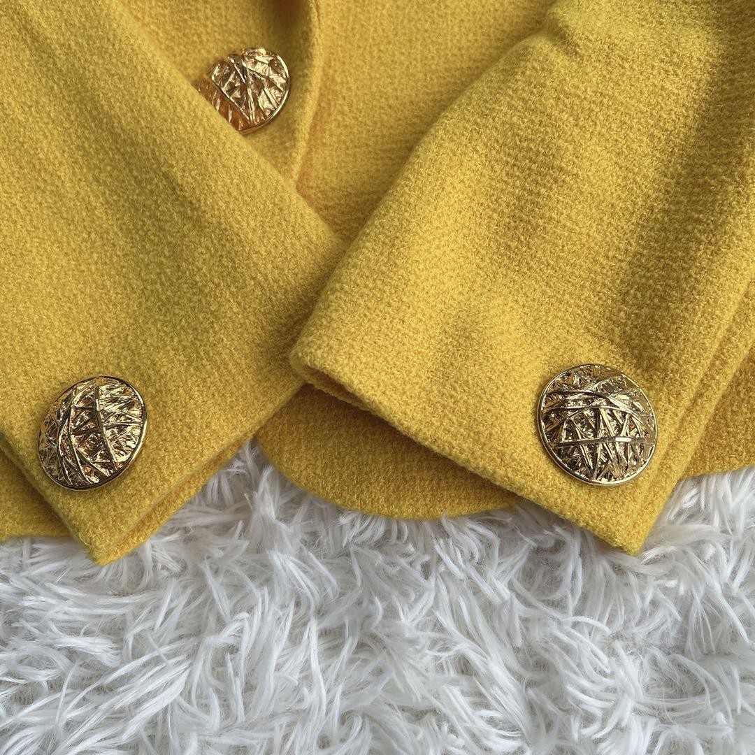 Yves Saint Laurent Vintage Mustard Yellow Gold Button Blazer Jacket 34 thumbnail 5