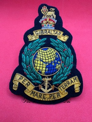 King S Krone The Corps Of Royal Marines Grün Laurel Bestickt Blazer Abzeichen