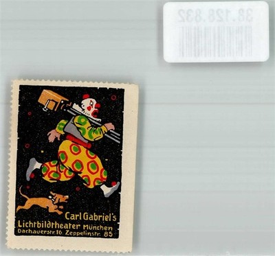 38128832 - 8000 Muenchen Carl Gabriel´s Lichtbildtheater Clown mit Hund und