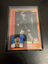 2024 Topps Chrome Olympics 1984 ORANGE Paxten Aaronson Soccer /25