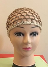 Cappellino cotone dorato,  cappellino estivo all’uncinetto, rete