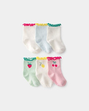 NWT carters Baby Girl 6-Pack Fruit Crew Socks 2 Packs