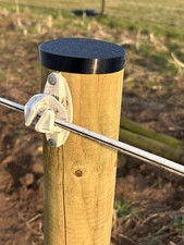 Pk of 4 Fence Post Cap Round 3.5” Plastic Caps for Round Fence Posts Olive Green