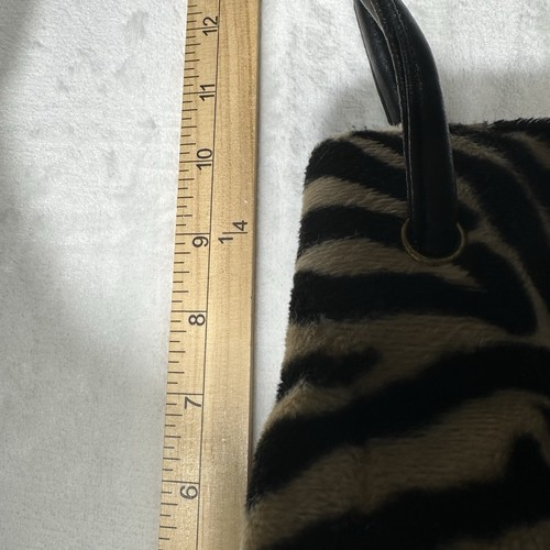 NINE WEST schwarz braun ANIMAL PRINT Schultertasche Kunstfell Trenntasche - Bild 11 von 15