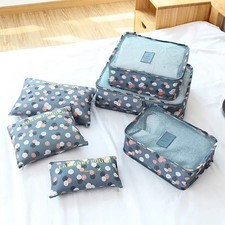 6PCS Packing Cubes Luggage Organiser Travel Compression Suitcase Storage Bags UK