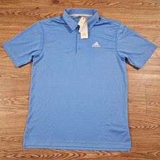 NWT Adidas Golf Polo Shirt Men  s Small Blue UPF 50 Performance Stretch Logo