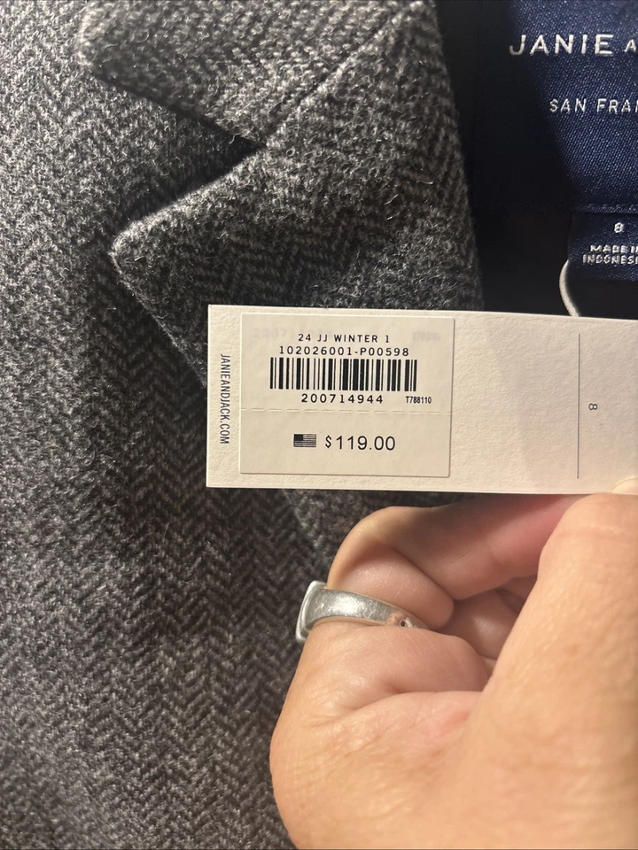 Traje Janie & Jack Gris Espiga Niño 2 Piezas Talla 8 Nuevo Con Etiquetas Foto 3 de 4