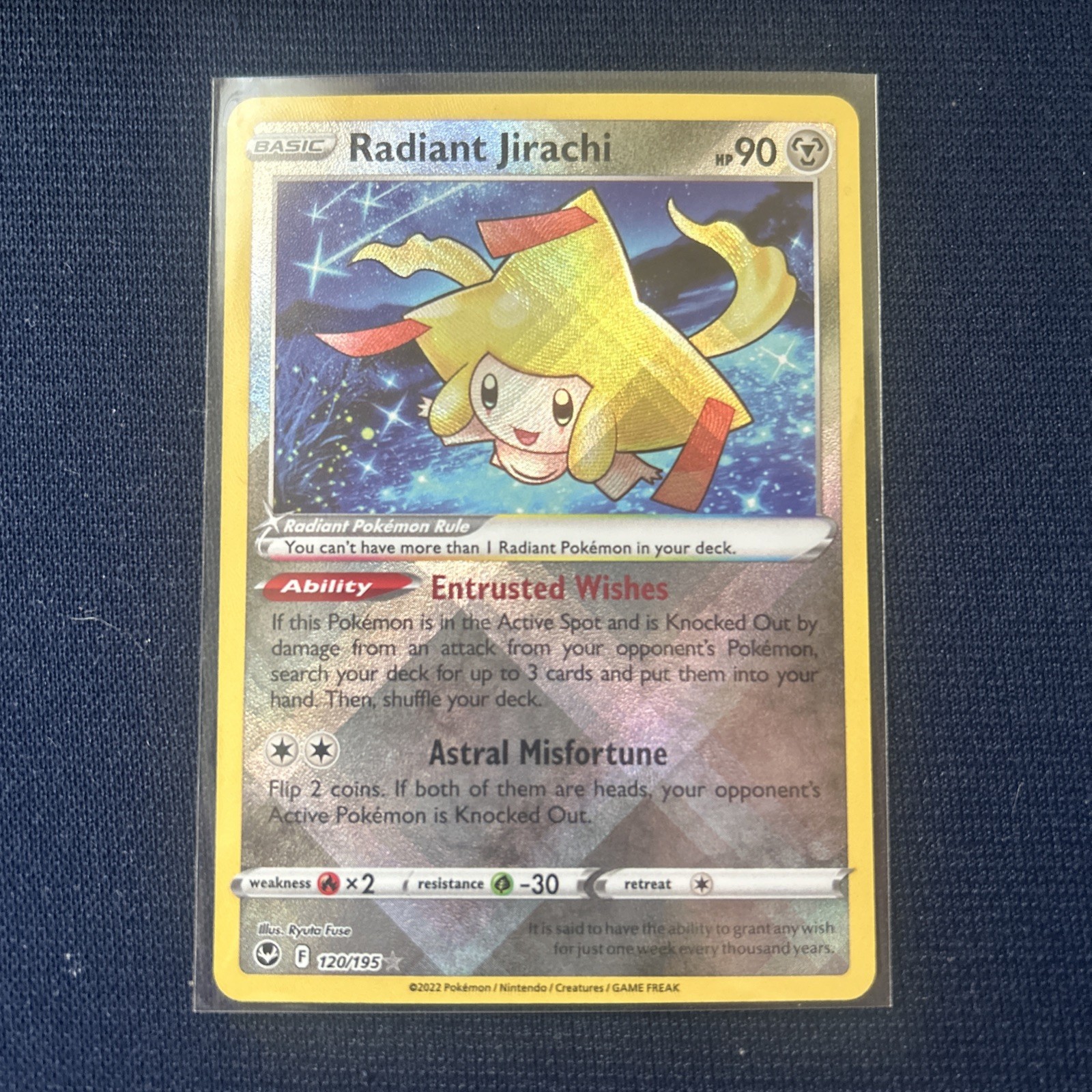 Radiant Jirachi 120/195 Pokemon Card- Near Mint- Silver Tempest
