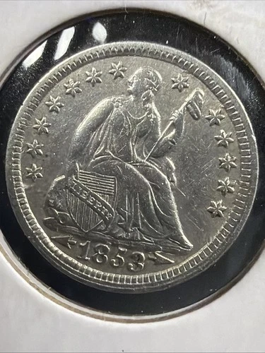 1853 P Seated Liberty Half Dime 5C Arrows Ungraded 90% Silver US Coin XF