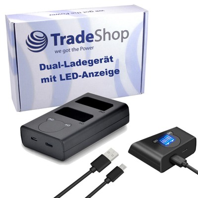 Dual LCD USB-C Ladegerät Ladestation für Canon EOS-450D, EOS-500D, EOS-1000D