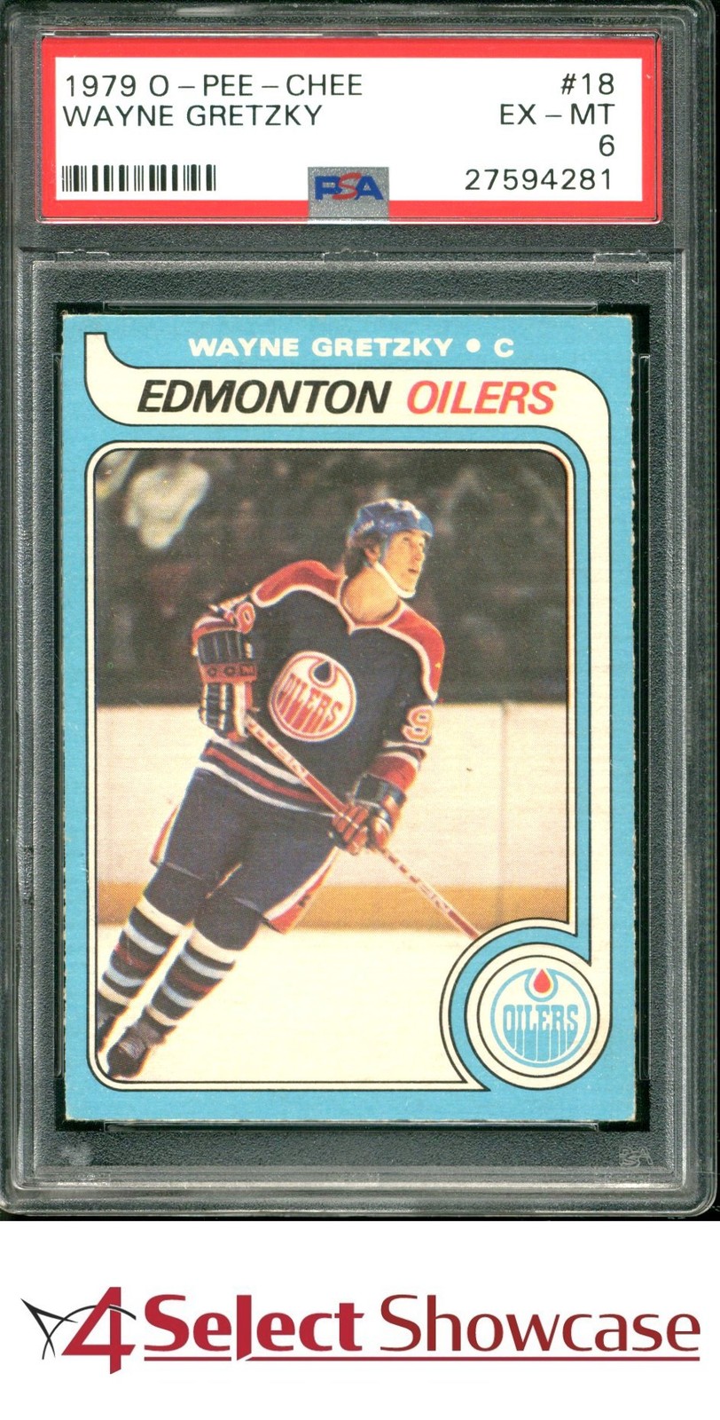 1979 O-PEE-CHEE #18 WAYNE GRETZKY RC OILERS HOF PSA 6 view 1
