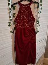 Women's Dress Shein Size L Burgundy Wine Color with Side Slit