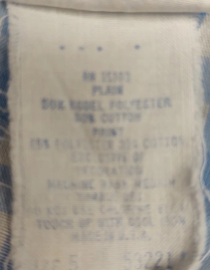 Vtg Cinderella Stop The Press Girls SZ 5 Blue Plaid Apron Dress W/Strawberry - Image 4 of 4