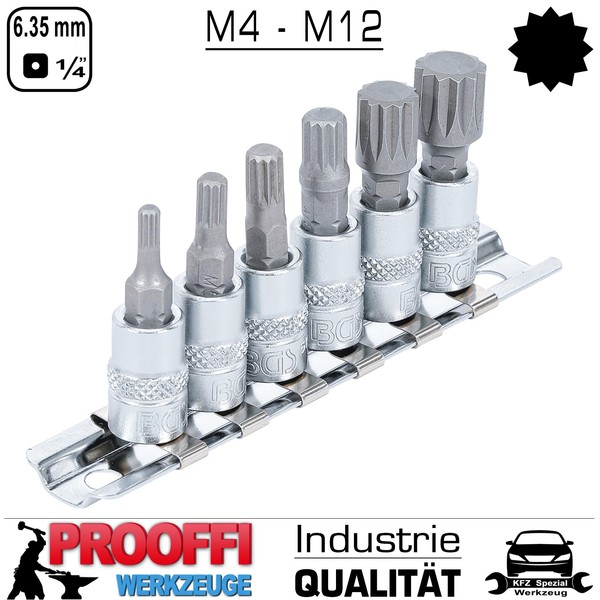 6-Tlg Vielzahn 12-Kant Stecknuss Bits 1/4 SteckschlüSsel Set M4 M5 M6 M8 M10 M12-image
