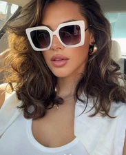 XXL OVERSIZED "Jackie" BUTTERFLY Women Sunglasses  Flat Top Square Shadz