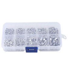 Solid Rivets,500Pcs M2 Flat Head Aluminum Rivets Flat Head Solid Rivet 3Mm-18Mm