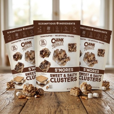 Chunk Nibble S'mores Sweet & Salty Clusters Handcrafted Peanut-Free 3-4.25oz Bag