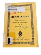 Mendelssohn Piano Concerto 2 D minor Op.40 Edition Eulenburg 1967