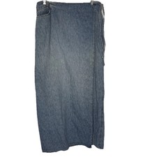 Vintage 80s Denim Wrap Skirt Womens Sz 8 Long Western Cowgirl Rustic Cowgirlcore
