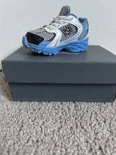New Balance Unisex Kids Athletic Mesh Low Top Sneakers Blue/Silver/Black 4c
