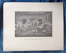 Declaration Of Independence Engraving Re Print From 1982