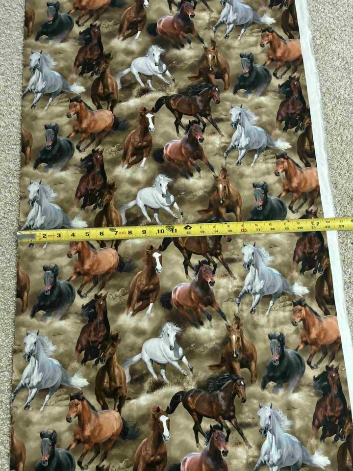 Running Horse Horses CD3483 Timeless Treasures Durable Cotton Fabric - Image 2 of 2