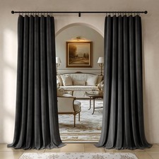 Black Velvet Curtains 72 Inches Long 2 Panels for Bedroom Living Room Soft Lu...