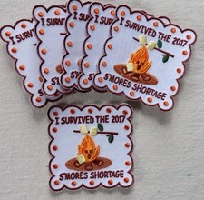 Set Of 6 Girl Scout Cookie Patch I Survived The 2017 S'mores Shortage Iron On