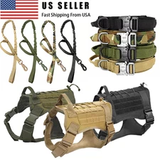 Military Tactical Dog Harness No-pull Heavy Duty MOLLE Training Service Dog Vest