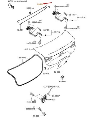 MAZDA 6 Sedan MK3 Trunk Lid Right Balance Spring GBFN527A0 NEW GENUINE