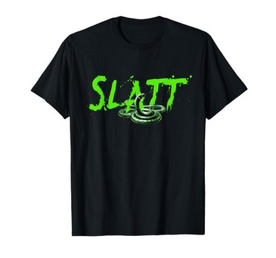 Slatt with Snake Slime Love All The Time T-Shirt Small, Black 