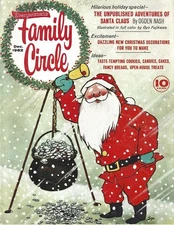 DECEMBER 1962 FAMILY CIRCLE MAGAZINE CHRISTMAS SANTA CLAUS DECORATIONS IDEAS
