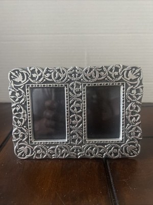 Double Photo 2x3 Frame Pewter Aus Bois/In The Woods Art Nouveau Style-Wilton