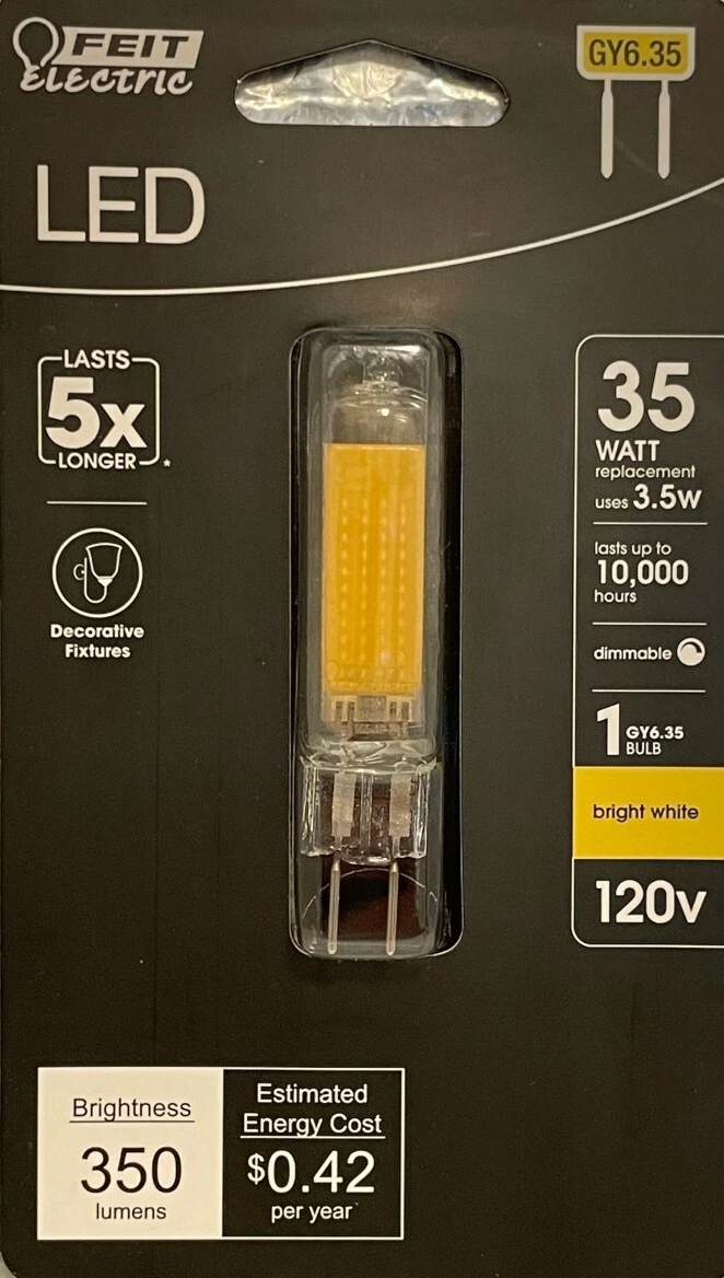 Feit Electric 35 Watt Bright White GY6.35 Dimmable Bi Pin LED Light Bulb NEW