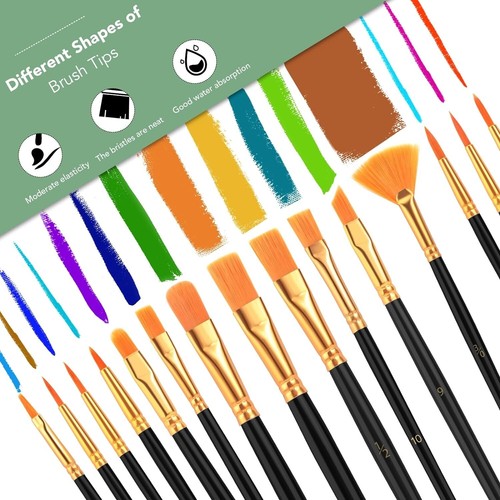 Best Model Miniature Paint Brushes Small Detail Art Paint Brush with Set 15 Pcs - Picture 20 of 24