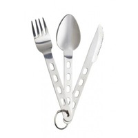 Essbesteck Light 3-Teilig Edelstahl Set Besteck Outdoor Notfallset Armee Camping