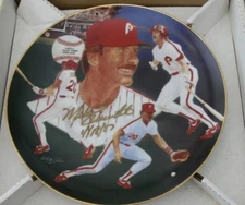 MIKE SCHMIDT AUTOGRAPH SIGNED GARTLAN PLATE #D /1987 PHILLIES "INSCRIBED" PALUSO