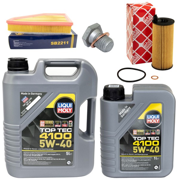 MotoröL Filter Set 5W-40 6 Liter + ÖLablassschraube FüR BMW 3Er 320D E90 X1 E84-image