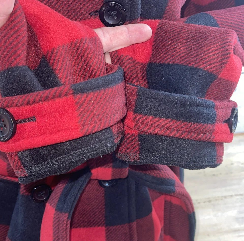 Ike Behar Buffalo Plaid Womens Fleece Belted Jacket Small Near Mint - Image 4 of 4