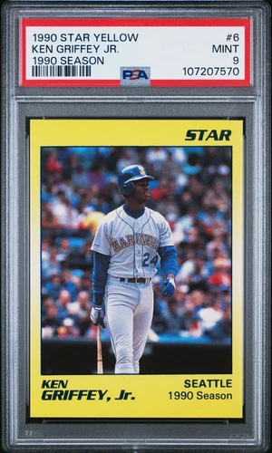 1990 STAR KEN GRIFFEY JR. YELLOW 6 KEN GRIFFEY JR. 1990 SEASON PSA 9