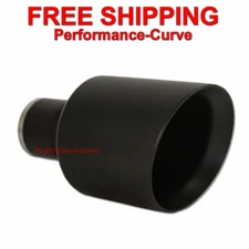Black SS Exhaust Tip Double Wall 2.5" Inlet - 5" Outlet - 9" Long