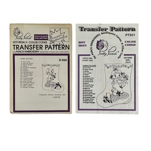 Pretty Punch Hot Iron Transfer Pattern For Punch Embroidery Christmas Stocking