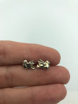 Wunderschön detaillierte Sterling Silber Fliegender Vogel Paar Ohrringe #280