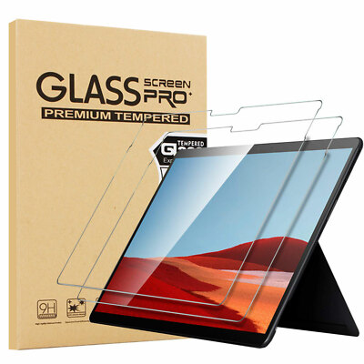 2PCS Tempered Glass Screen Protector for Microsoft Surface Pro 9/Pro 8/Pro X 13''